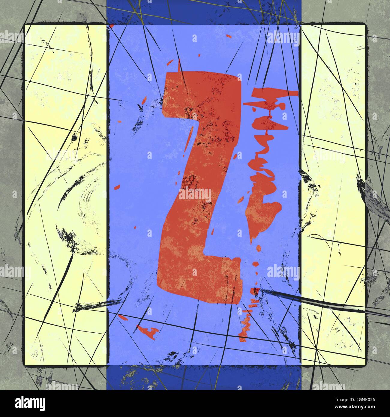 Monogramm des Großbuchstaben Z , grunge Poster Stockfoto