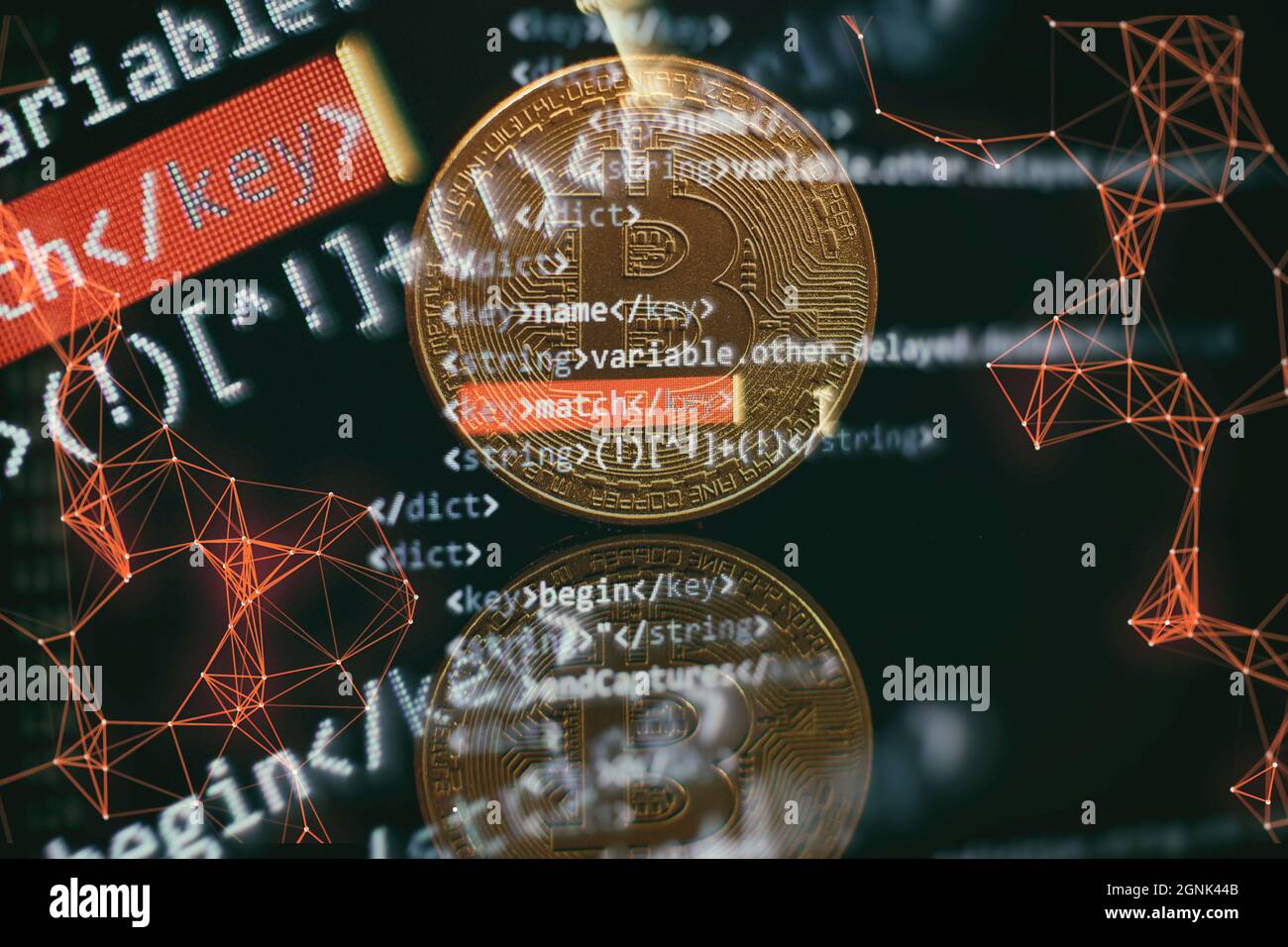 Website-Entwicklung. Analyse der Serverprotokolle. Nahaufnahme Entwicklung von Programmier- und Codierungstechnologien. Entwickler arbeiten an Websites Codes im Büro. Stockfoto