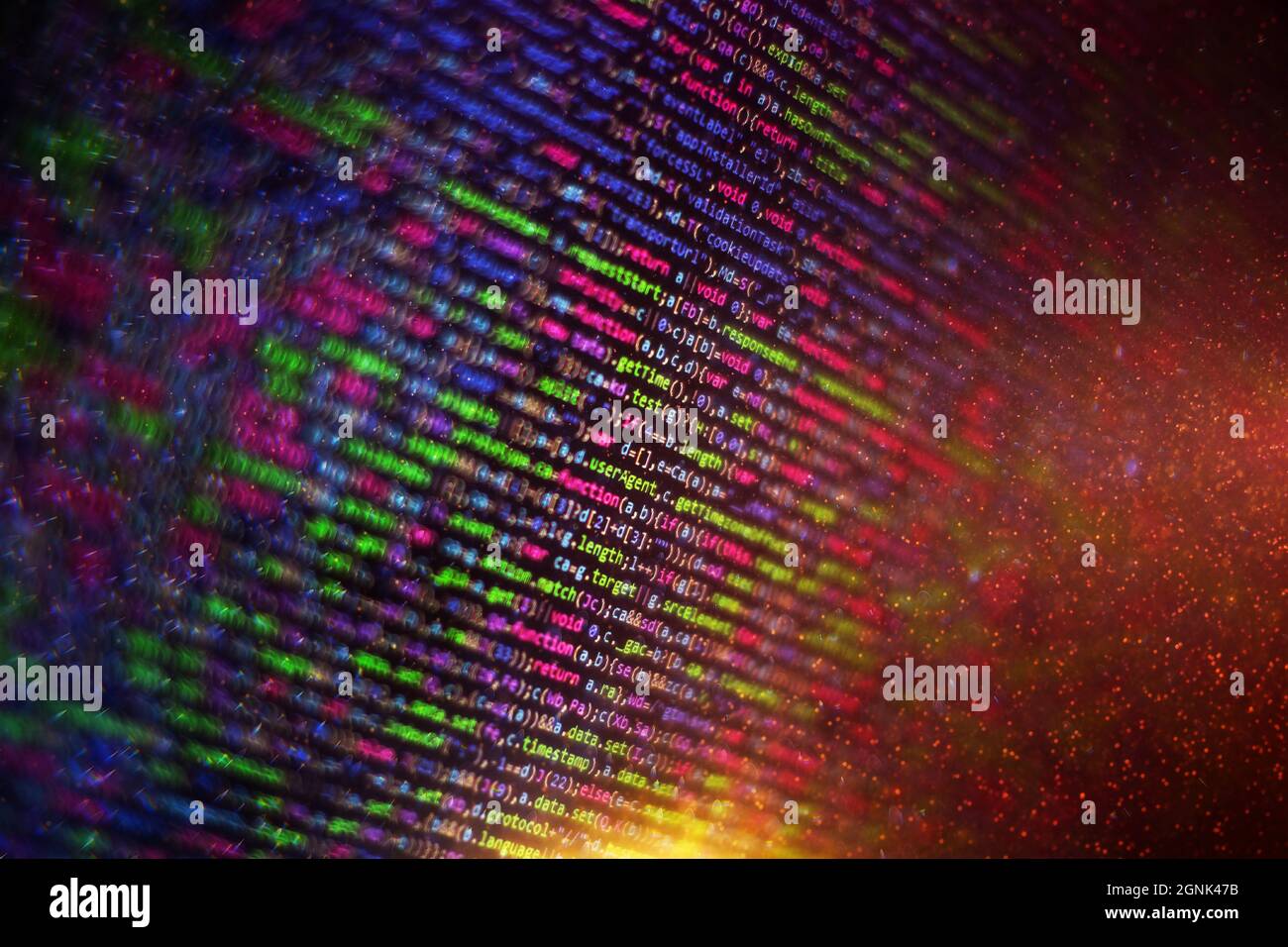 Website-Entwicklung. Analyse der Serverprotokolle. Nahaufnahme Entwicklung von Programmier- und Codierungstechnologien. Entwickler arbeiten an Websites Codes im Büro. Stockfoto