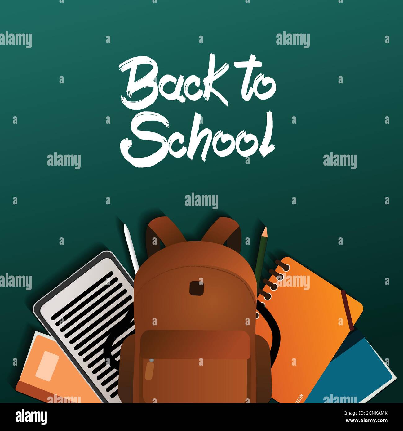 Zurück zur Schule Vektor-Illustration mit vielen Werkzeug des Studiums Stock Vektor