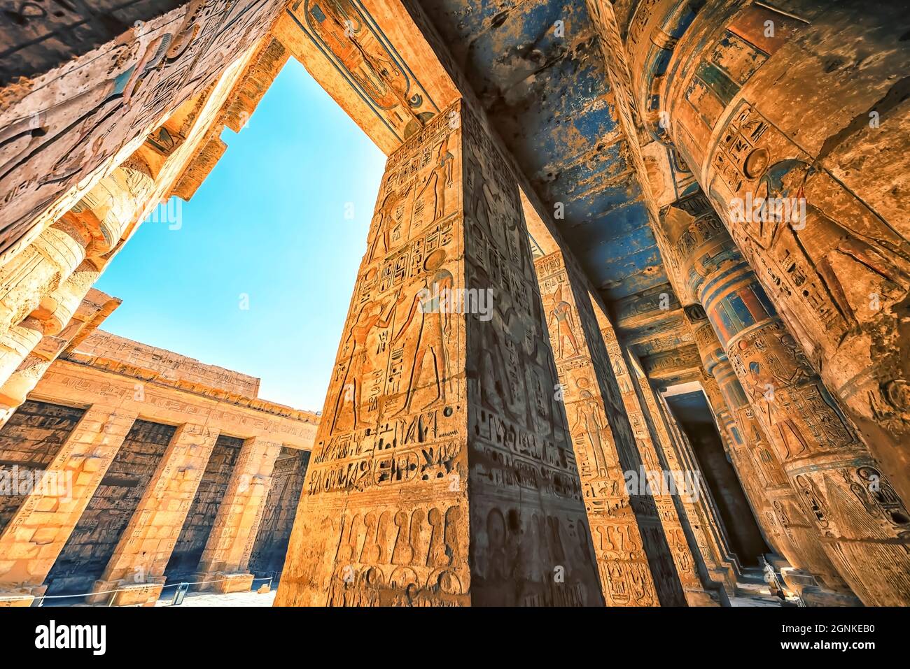 Der Tempel von Ramses III in Luxor, Ägypten Stockfoto