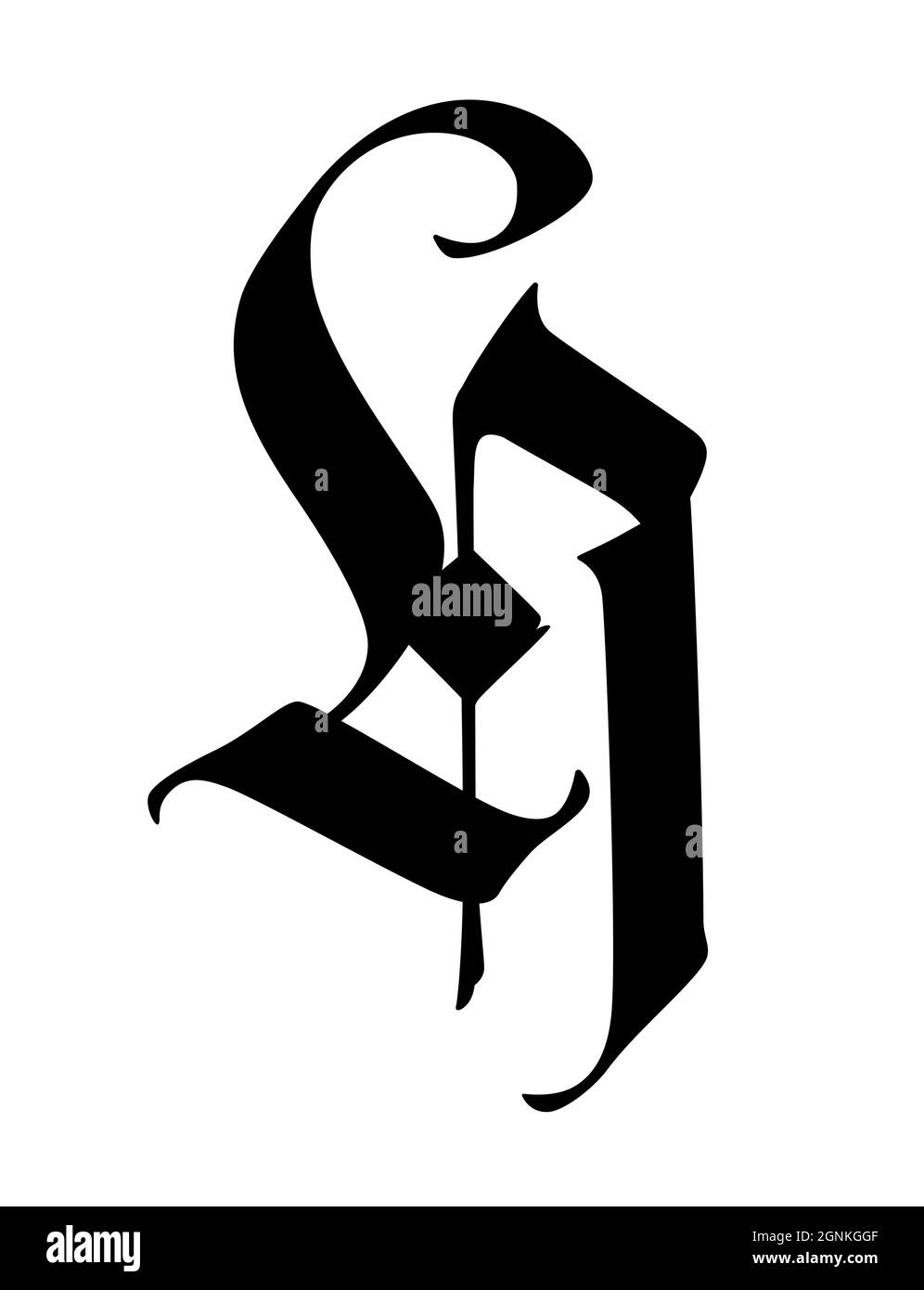 Kalligraphie schrift script font h Ausgeschnittene Stockfotos und