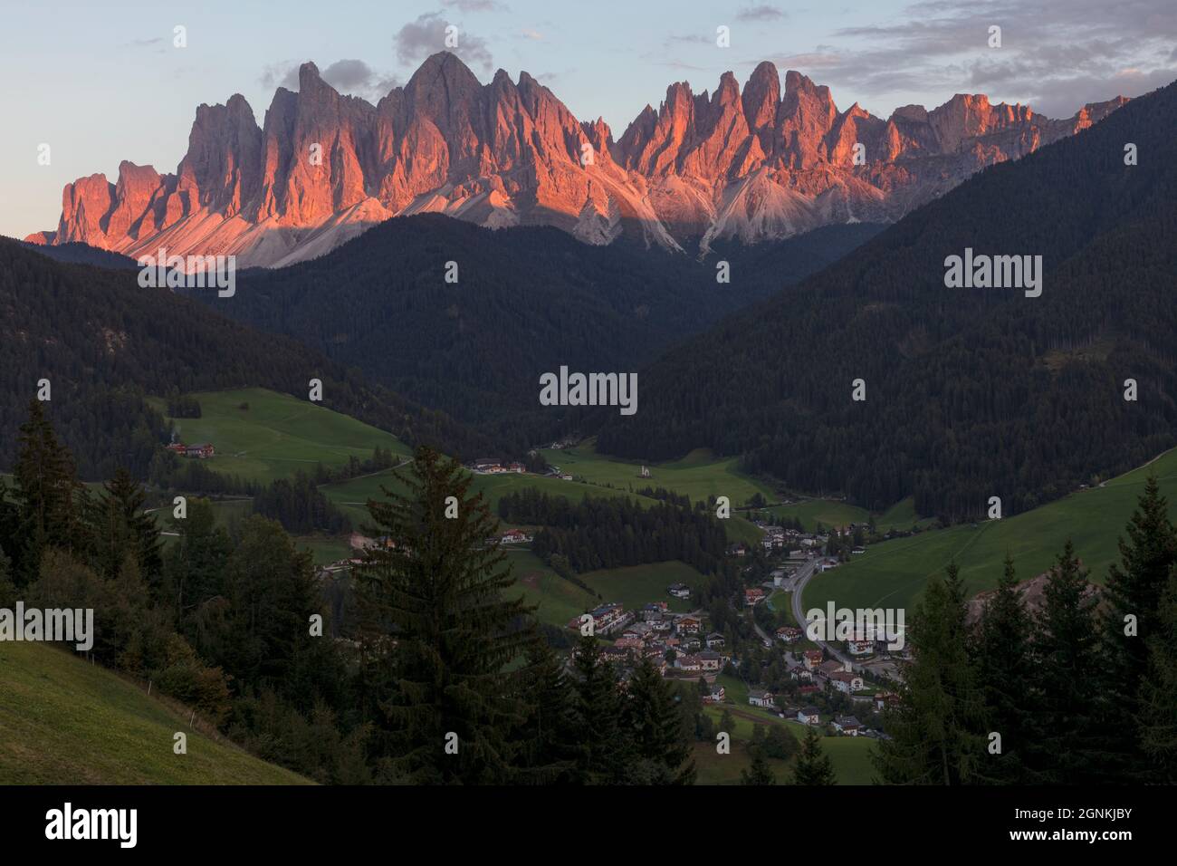 Ranui, Geisler Gruppe, Funes, Südtirol, Dolomiten, Südtirol, Italien Stockfoto