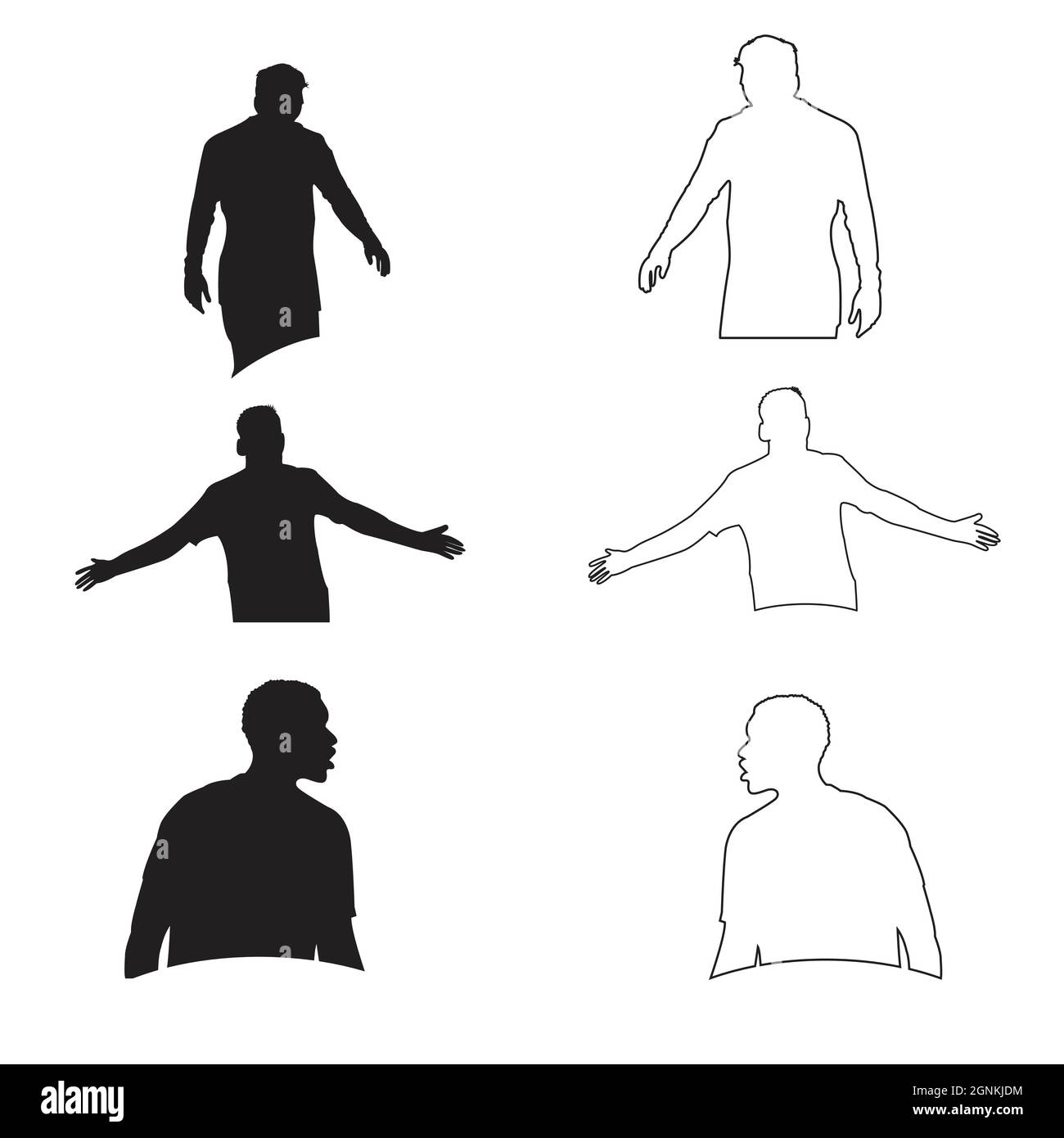 Black Edition Football Spieler Silhouette Vektor, kann der Vektor für Sammlung, Nachrichten und mehr verwendet werden Stock Vektor