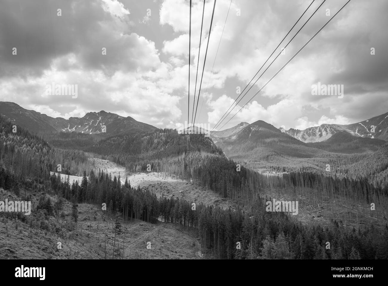 Fahrt mit der Seilbahn auf den Gipfel des Kasprowy Wierch in Polen Stockfoto