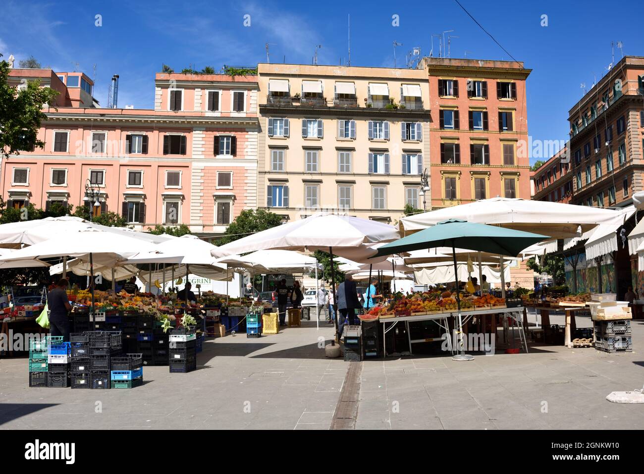Markt, Piazza di San Cosimato, Trastevere, Rom, Italien Stockfoto