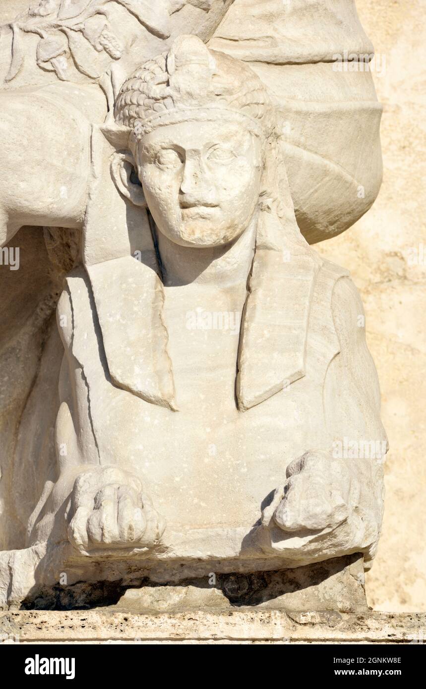 Italien, Rom, Piazza del Campidoglio, römische Statue des Nils mit Sphinx Stockfoto