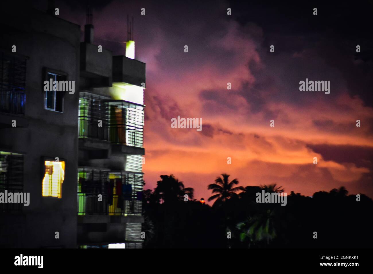 Eine heftige Nacht. Stockfoto