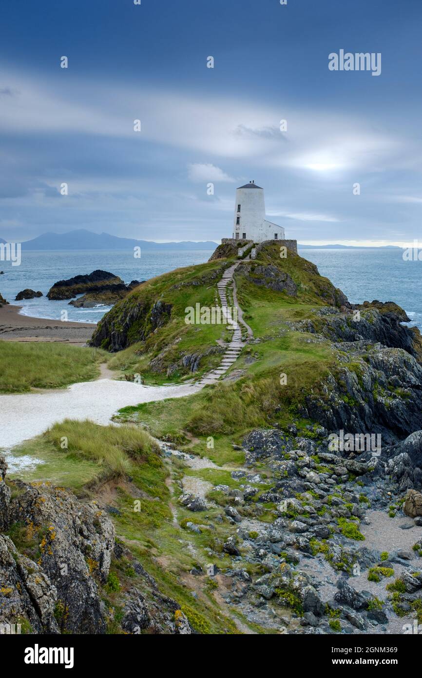 Szenen der Küste vor Llanddwyn Island auf Anglesey in North Wales, Großbritannien Stockfoto