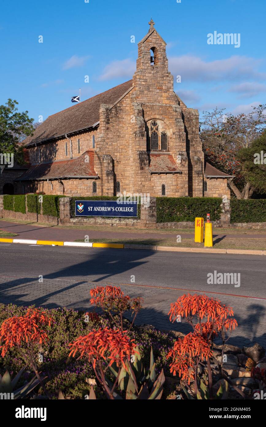 Die Kapelle am St Andrews College, einer anglikanischen Privatschule, Grahamstown, Makhanda, Eastern Cape Province, Südafrika, 26. September 2021. Stockfoto