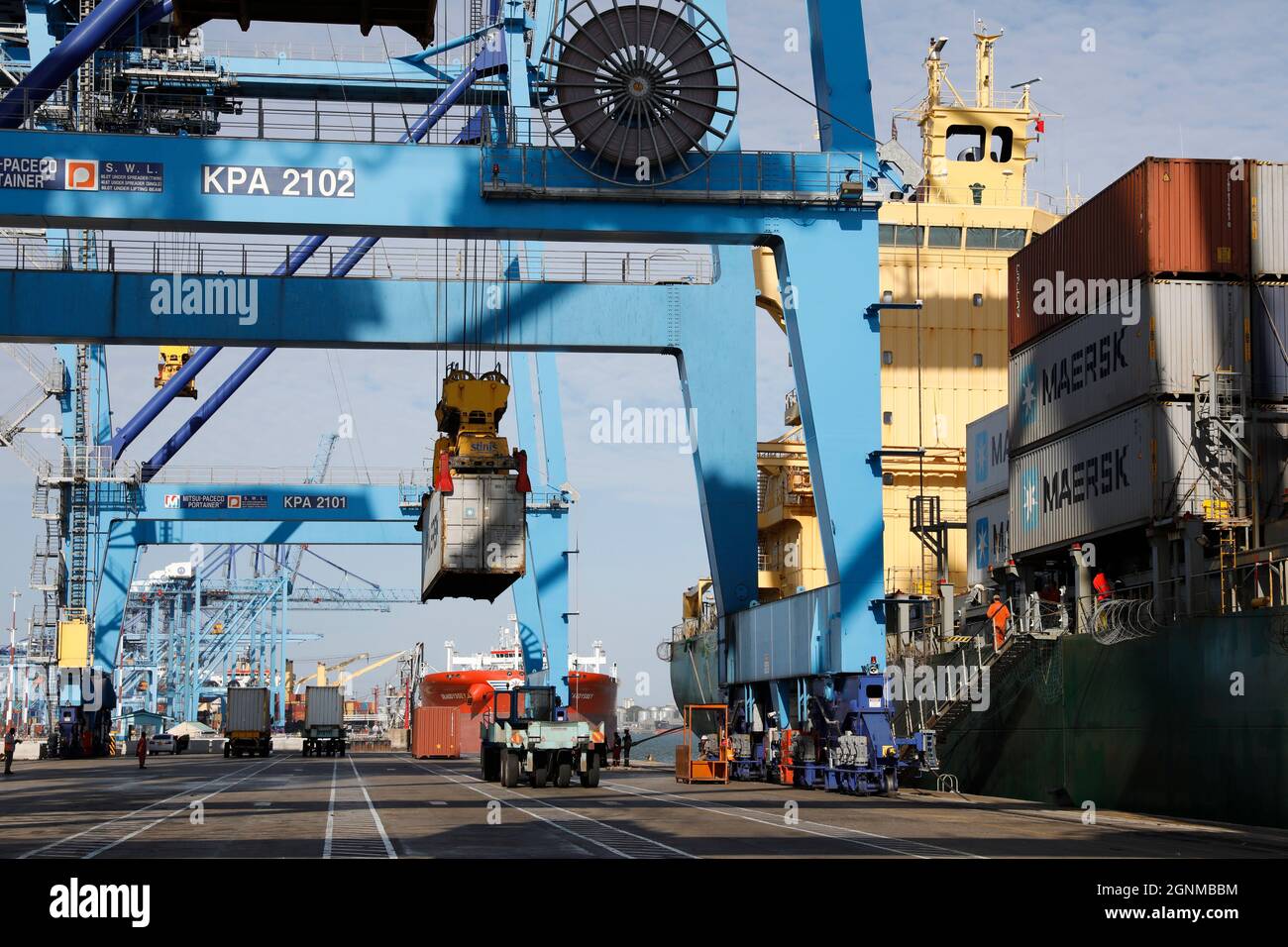 Mombasa Haupthafen in Kenia, Indischer Ozean, Ostafrika. Stockfoto