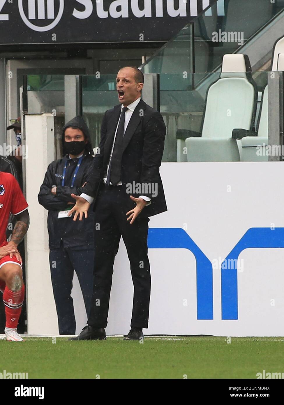 Allianz Stadium, Turin, Italien, 26. September 2021, Massimiliano Allegri (Head Coach Juventus FC) während des Spiels Juventus FC gegen UC Sampdoria - Italienischer Fußball Serie A Stockfoto