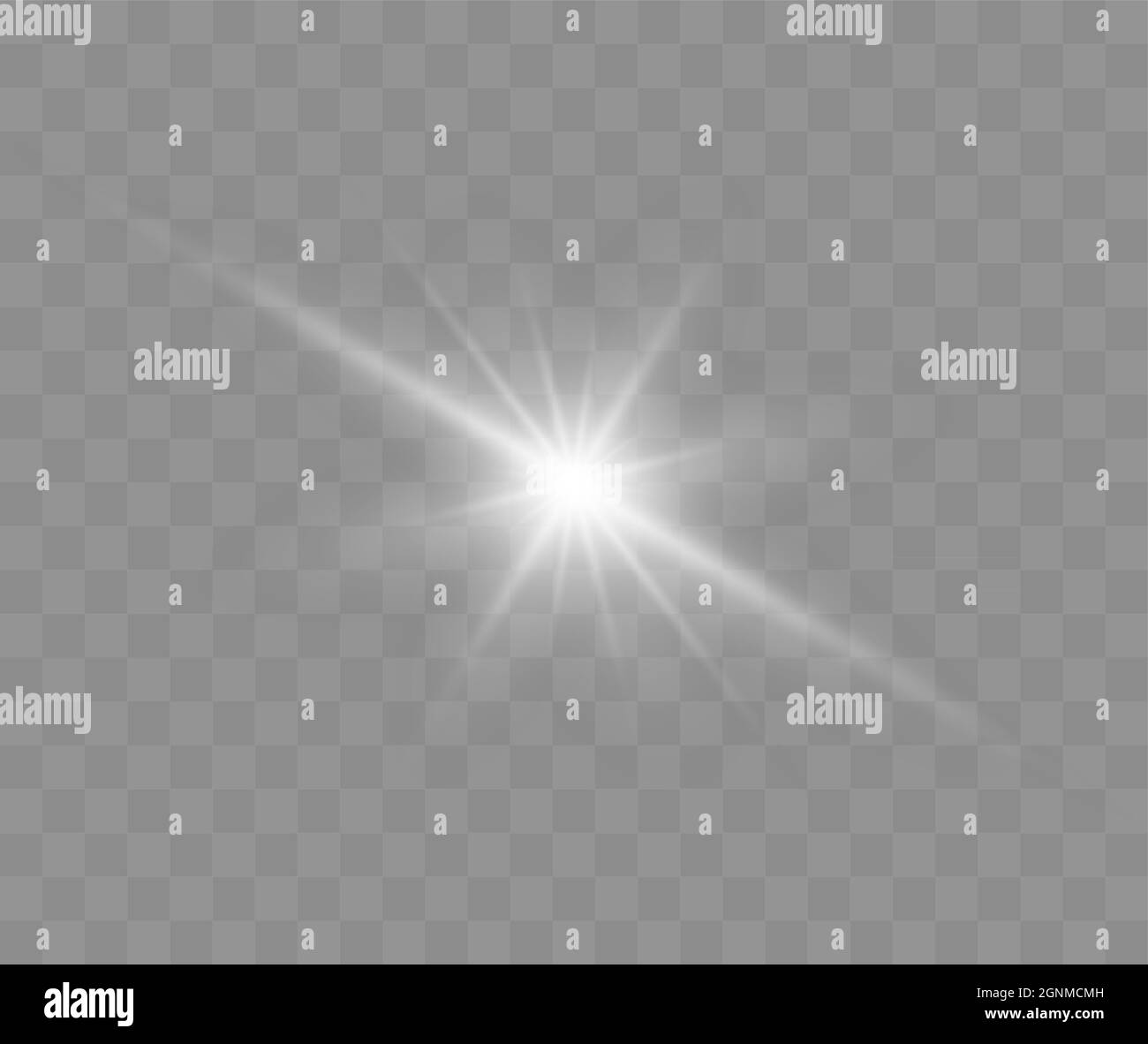 Vektorgrafik für Streulicht. Effekt von leuchtendem Funkenlicht isoliert auf transparentem Hintergrund. Stock Vektor