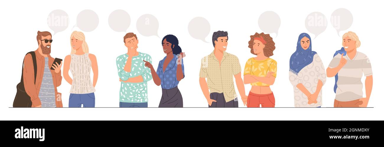 Paare, die miteinander reden Stock Vektor