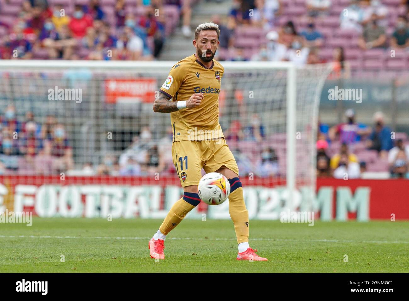 Barcelona, Spanien. September 2021. Jose Luis Morales von Levante UD während des Liga-Spiels zwischen dem FC Barcelona und UD Levante im Camp Nou in Barcelona, Spanien. Bild: DAX Images/Alamy Live News Stockfoto