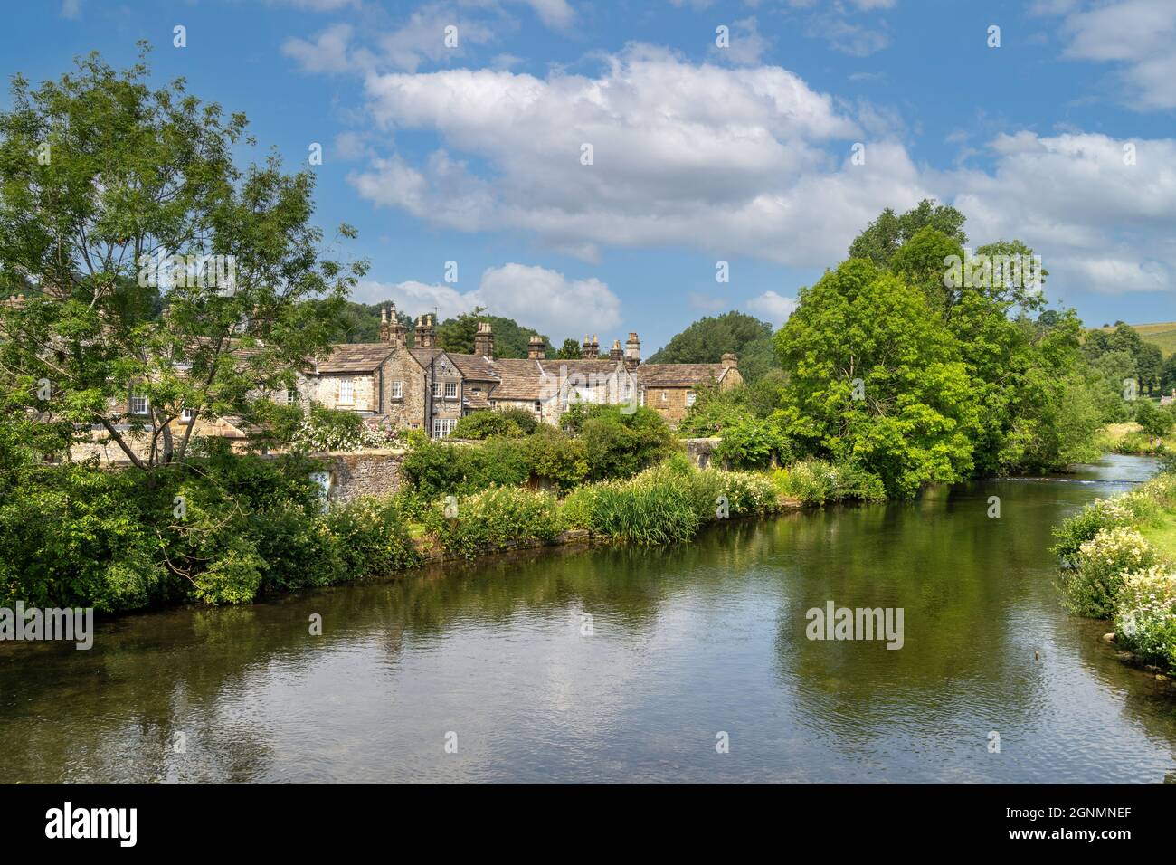 The River Wye in Bakewell, Derbyshire, Großbritannien Stockfoto