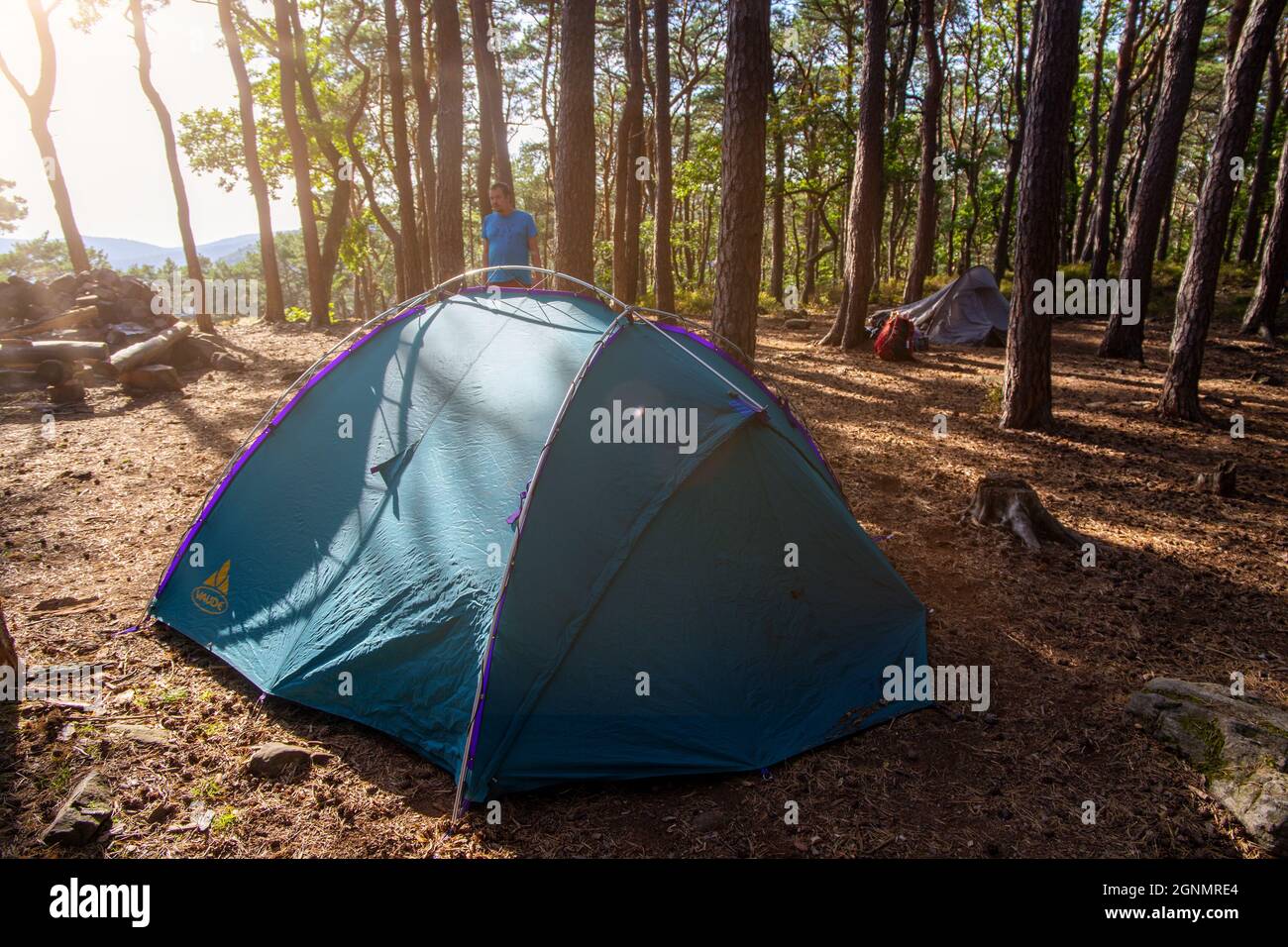 Naturerlebnisse Trekking (Pfälzer Wald, Deutschland) Stockfoto