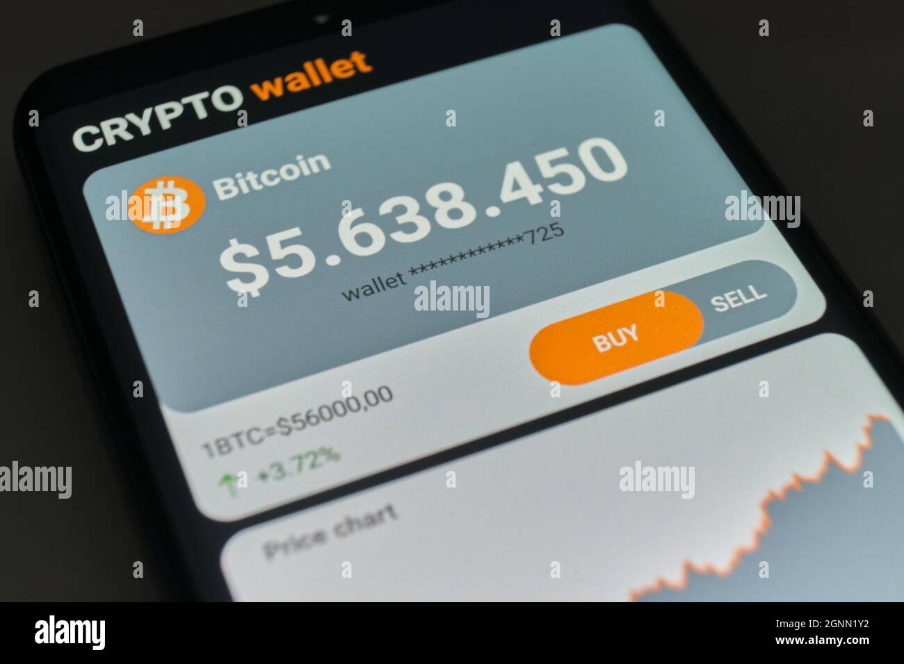 Smartphone mit mobiler Anwendung Kryptowährung Wallet. Ein Mann analysiert  das Preisdiagramm für Bitcoin in einer mobilen Anwendung. Das Konzept der  Kryptowährung Stockfotografie - Alamy