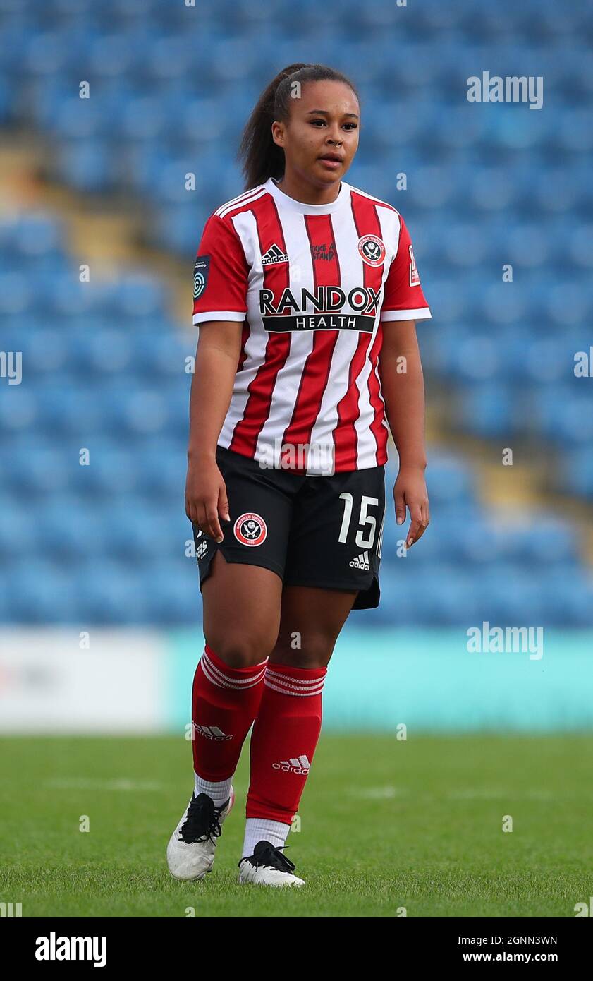 Chesterfield, England, 26. September 2021. Tamara Wilcock von Sheffield Utd während des Spiels der FA Women's Championship im Technique Stadium, Chesterfield. Bildnachweis sollte lauten: Simon Bellis / Sportimage Stockfoto