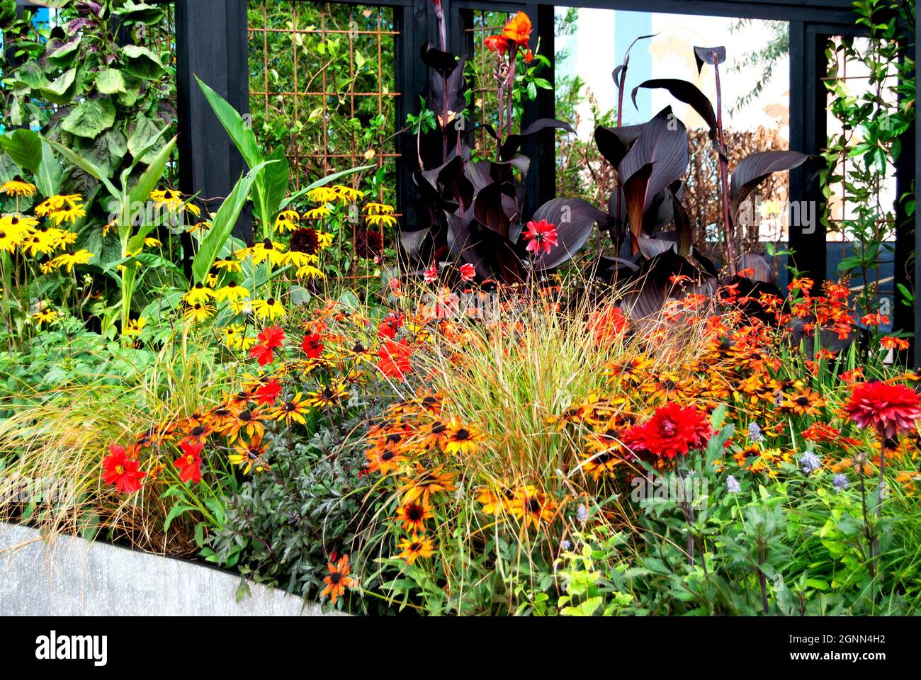 RHS COP26 Garden, RHS Chelsea Flower Show, September 2021. Entworfen von Marie-Louise Agius von Balston Agius. Stockfoto
