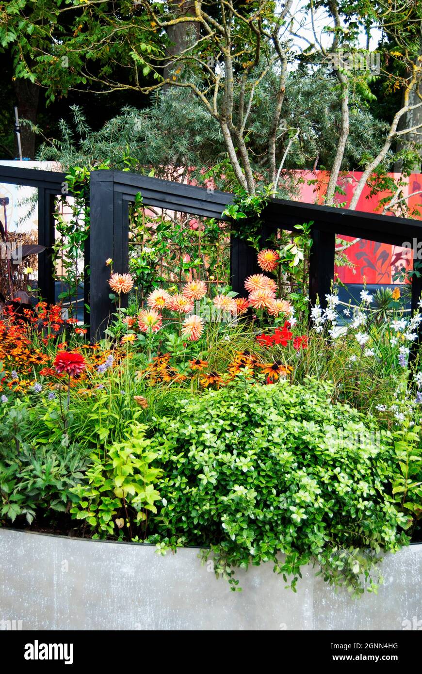 RHS COP26 Garden, RHS Chelsea Flower Show, September 2021. Entworfen von Marie-Louise Agius von Balston Agius. Stockfoto