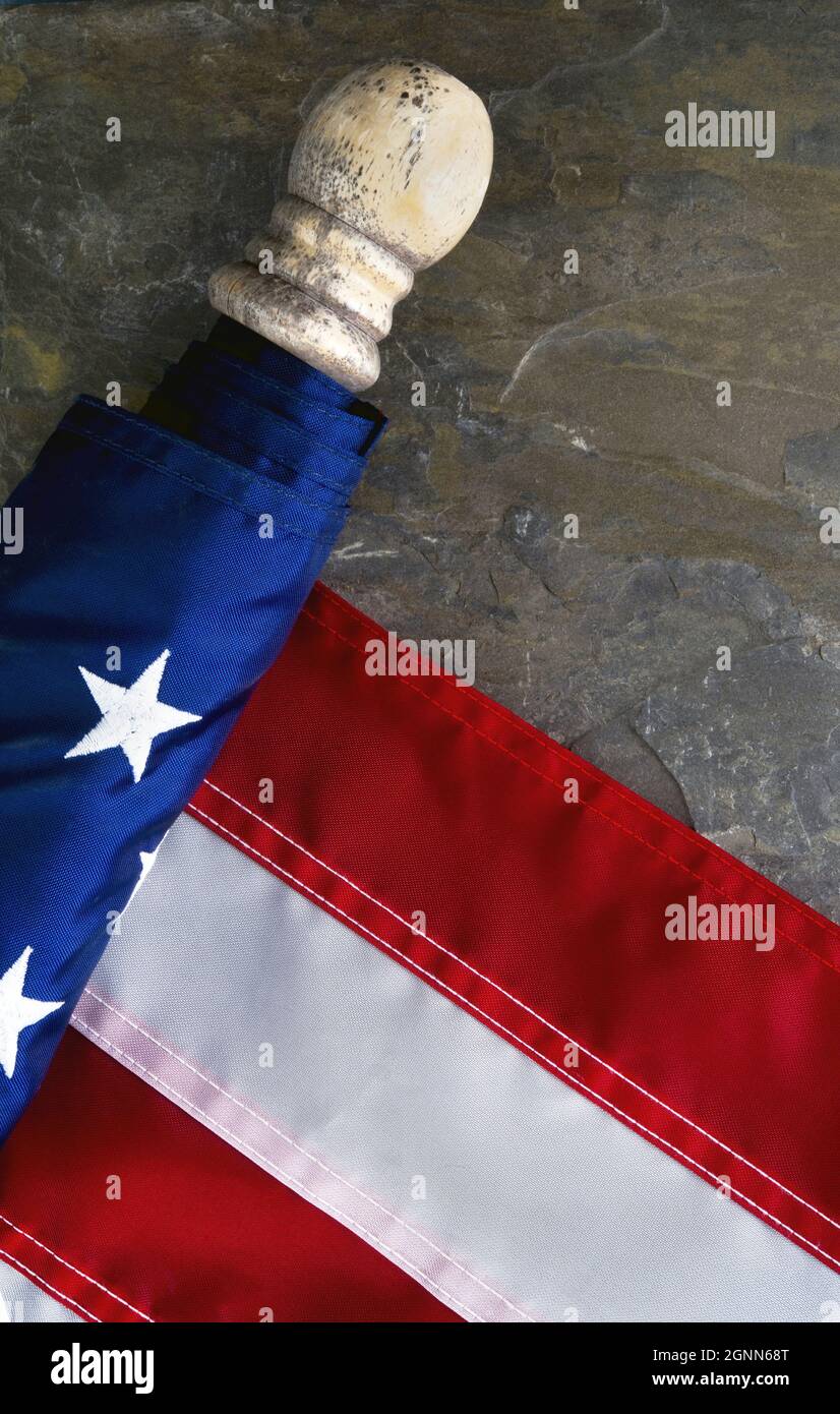 USA Flagge mit Platz für Ihren Typ. Stockfoto