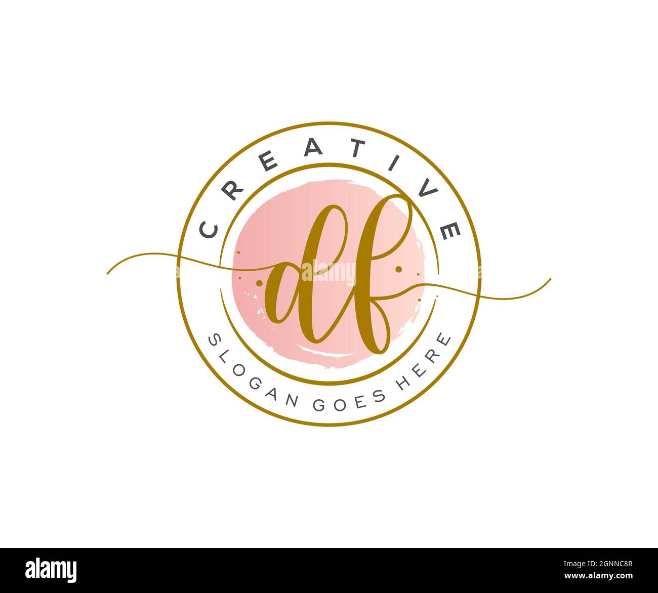 DF feminine Logo Schönheit Monogramm und elegantes Logo-Design, Handschrift Logo der ursprünglichen Signatur, Hochzeit, Mode, Blumen und botanischen mit kreativen Stock Vektor