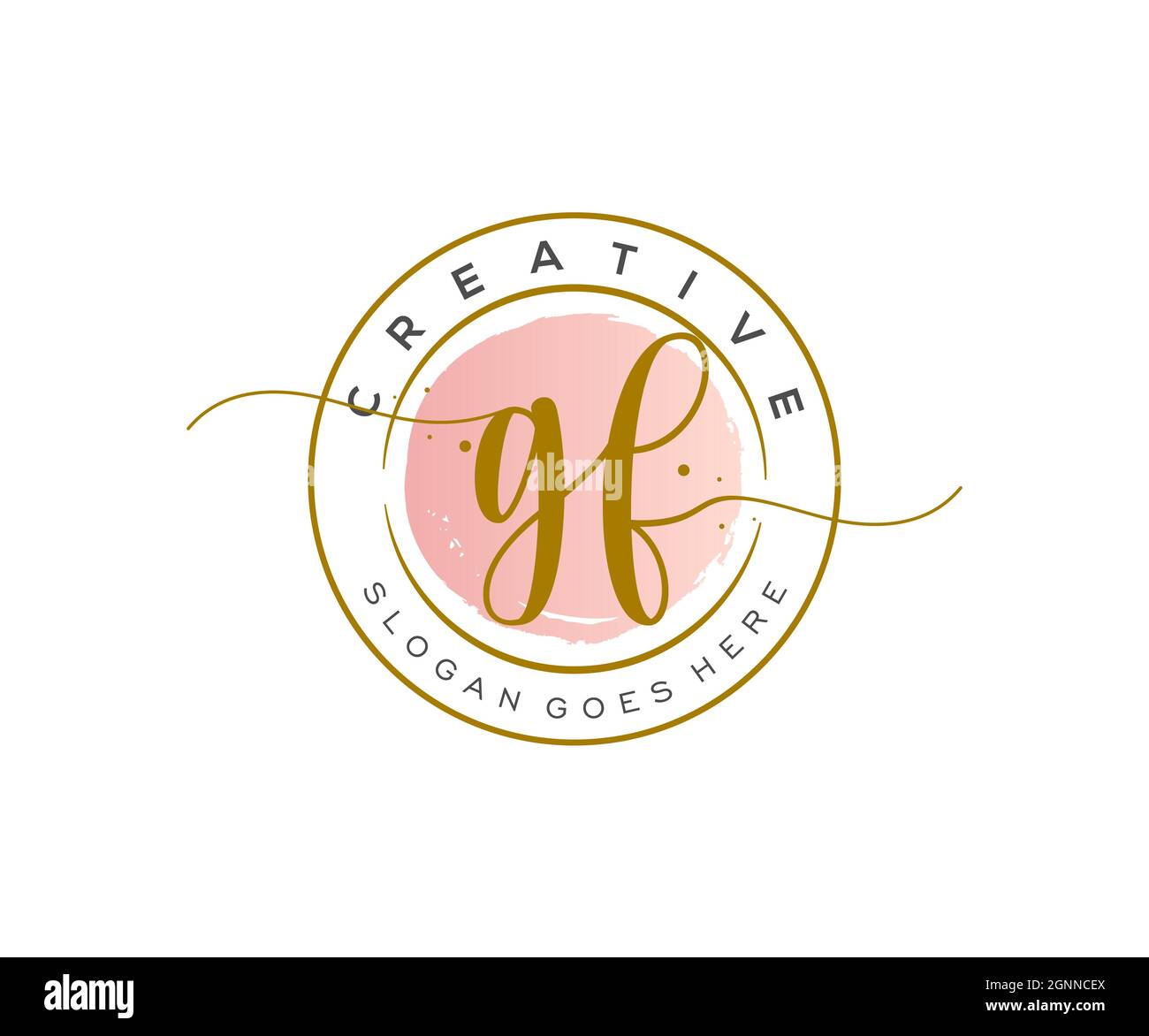 GF feminine Logo Schönheit Monogramm und elegantes Logo-Design, Handschrift Logo der ursprünglichen Signatur, Hochzeit, Mode, Blumen und botanischen mit kreativen Stock Vektor