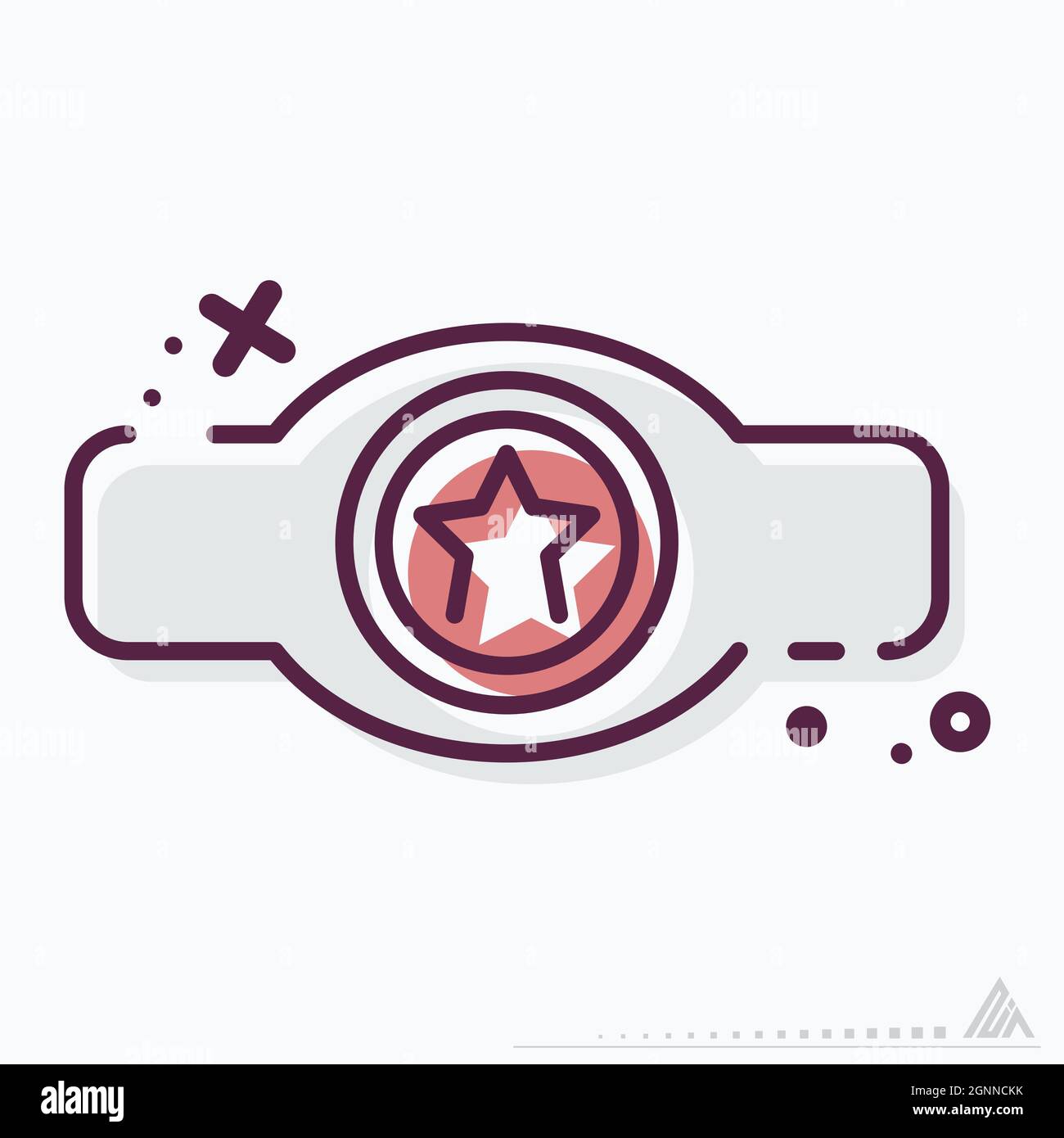 Icon Boxing Medal - MBE Syle - einfache Illustration, editierbarer Strich, Design Template Vektor, gut für Drucke, Poster, Werbung, Ankündigungen, Stock Vektor