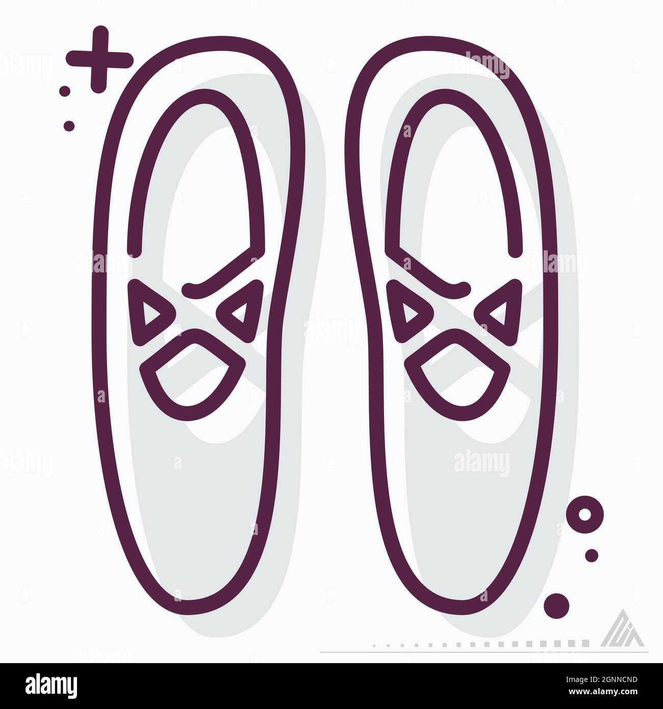 Icon Ballettschuhe - MBE Syle - einfache Illustration, editierbarer Strich, Design Template Vektor, gut für Drucke, Poster, Werbung, Ankündigungen, Stock Vektor