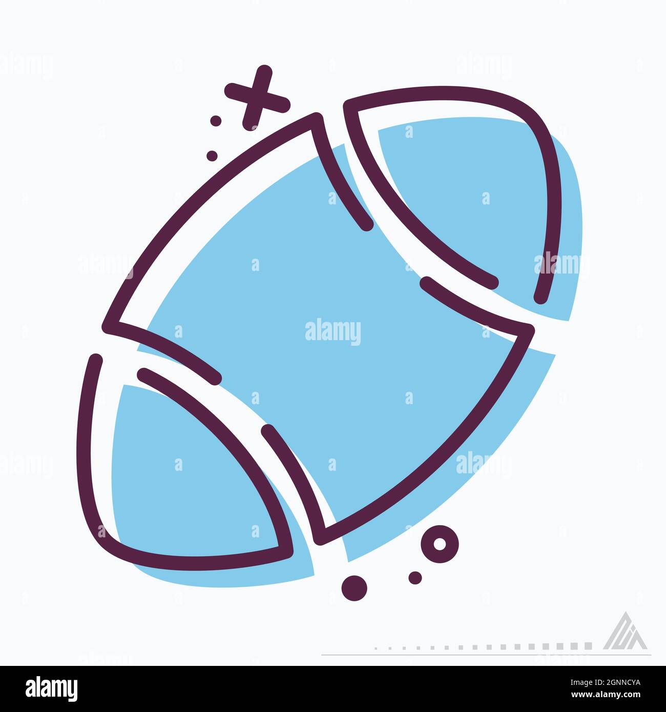 Icon American Football - MBE Syle - einfache Illustration, editierbare Kontur, Design-Vorlage Vektor, gut für Drucke, Poster, Werbung, Ankündigungen Stock Vektor