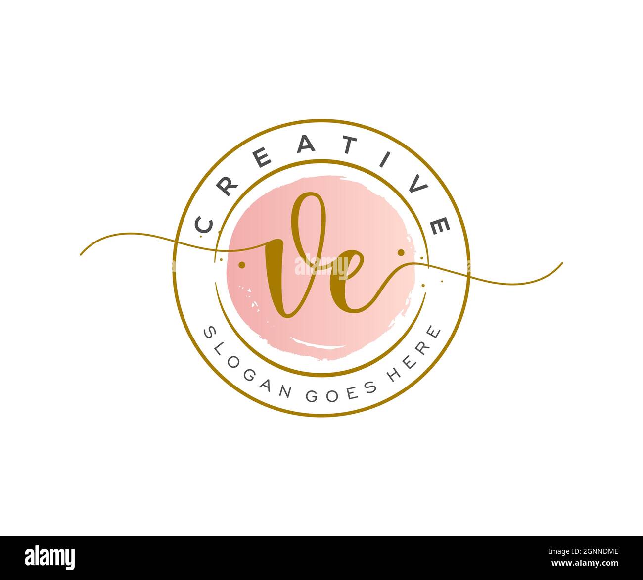 VE feminine Logo Schönheit Monogramm und elegantes Logo-Design, Handschrift Logo der ursprünglichen Signatur, Hochzeit, Mode, Blumen und botanischen mit kreativen Stock Vektor