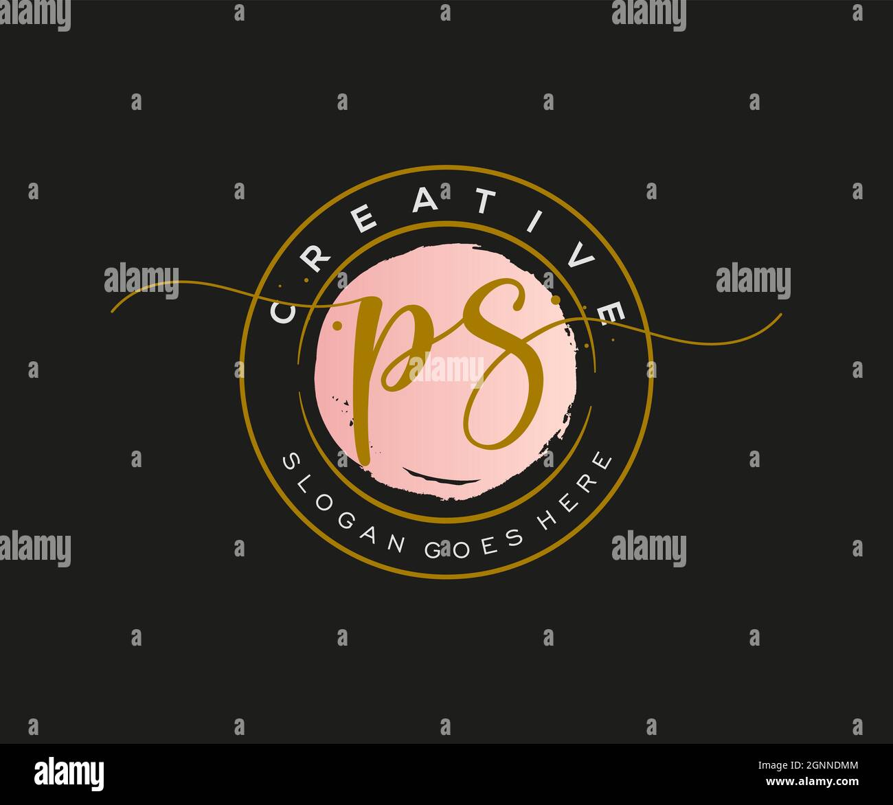 PS feminine Logo Schönheit Monogramm und elegantes Logo-Design, Handschrift Logo der ursprünglichen Signatur, Hochzeit, Mode, Blumen und botanischen mit kreativen Stock Vektor