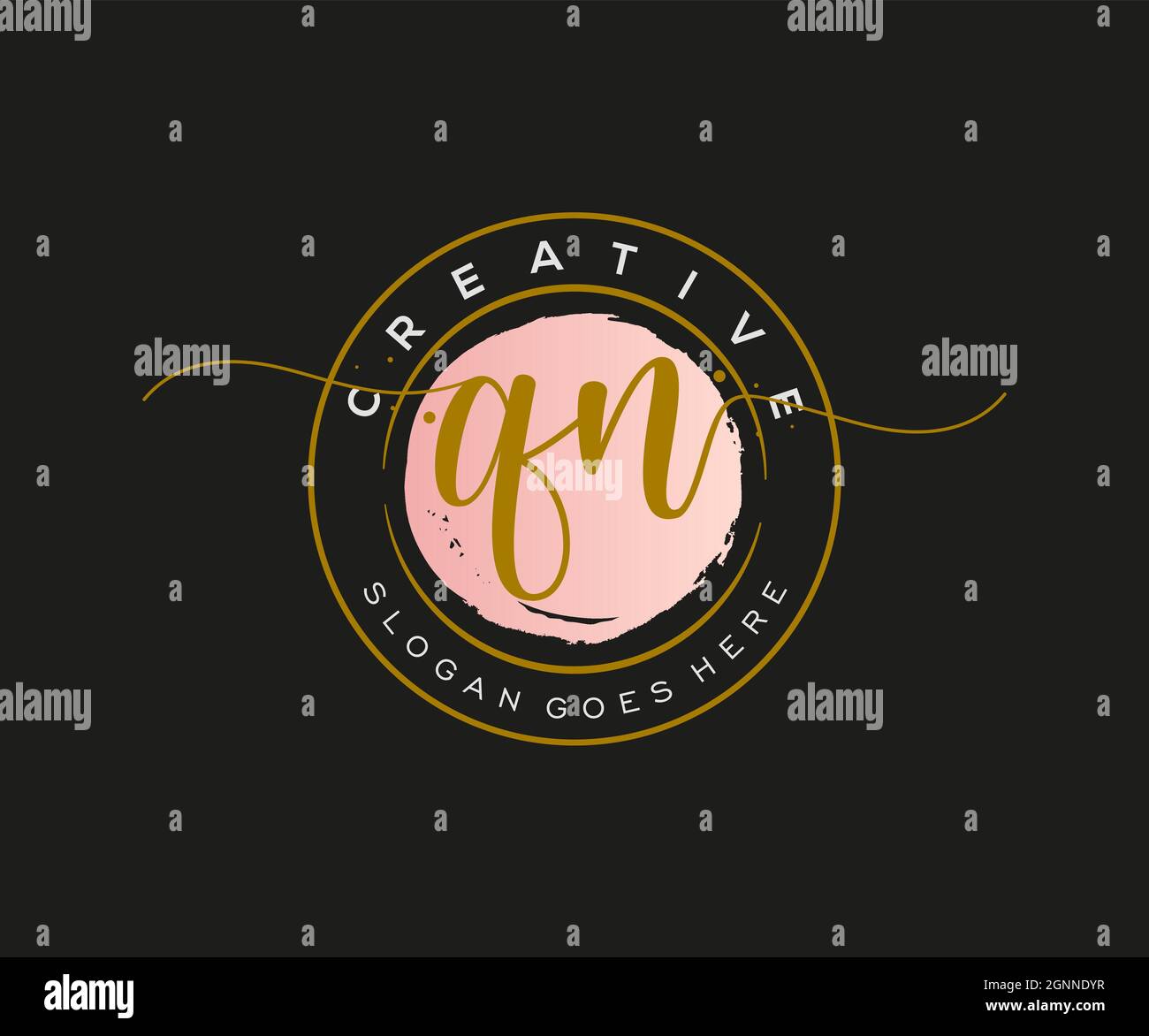 QN feminine Logo Schönheit Monogramm und elegantes Logo-Design, Handschrift Logo der ursprünglichen Signatur, Hochzeit, Mode, Blumen und botanischen mit kreativen Stock Vektor