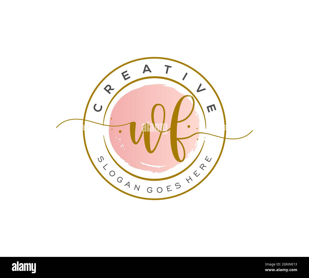 WF feminine Logo Schönheit Monogramm und elegantes Logo-Design, Handschrift Logo der ursprünglichen Signatur, Hochzeit, Mode, floral und botanisch mit kreativen Stock Vektor