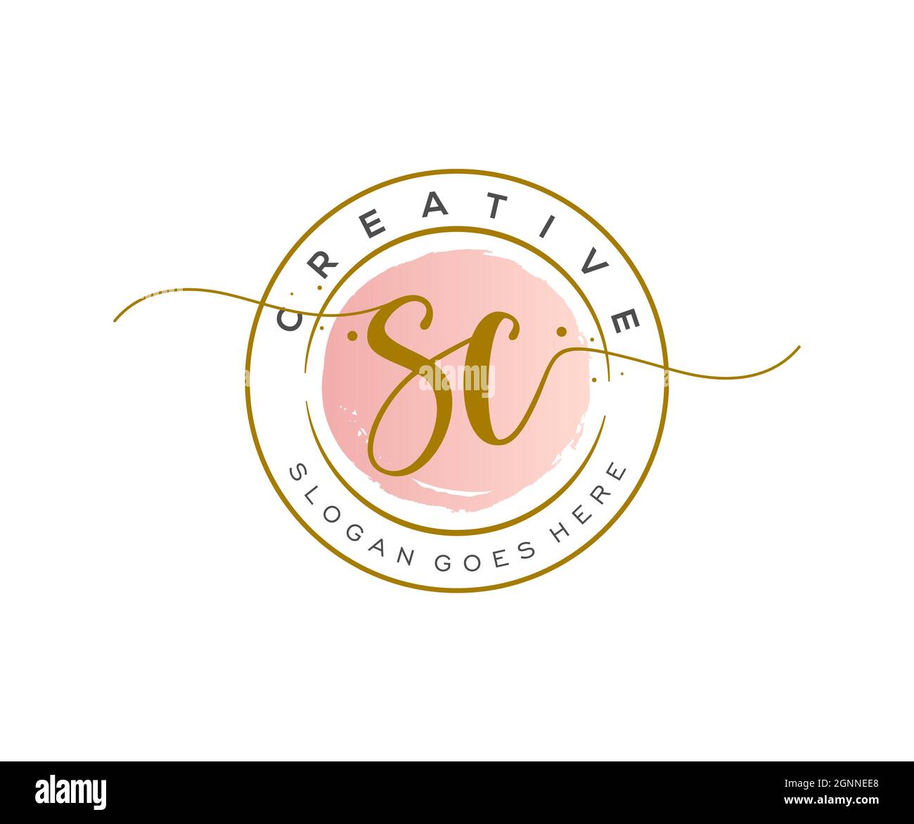 SC feminine Logo Schönheit Monogramm und elegantes Logo-Design, Handschrift Logo der ursprünglichen Signatur, Hochzeit, Mode, Blumen und botanischen mit kreativen Stock Vektor