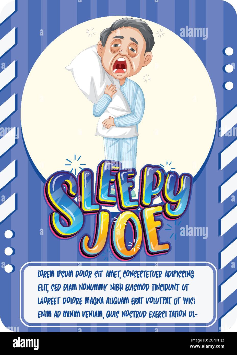 Charakter Spielkarte mit Wort Sleepy Joe Illustration Stock Vektor