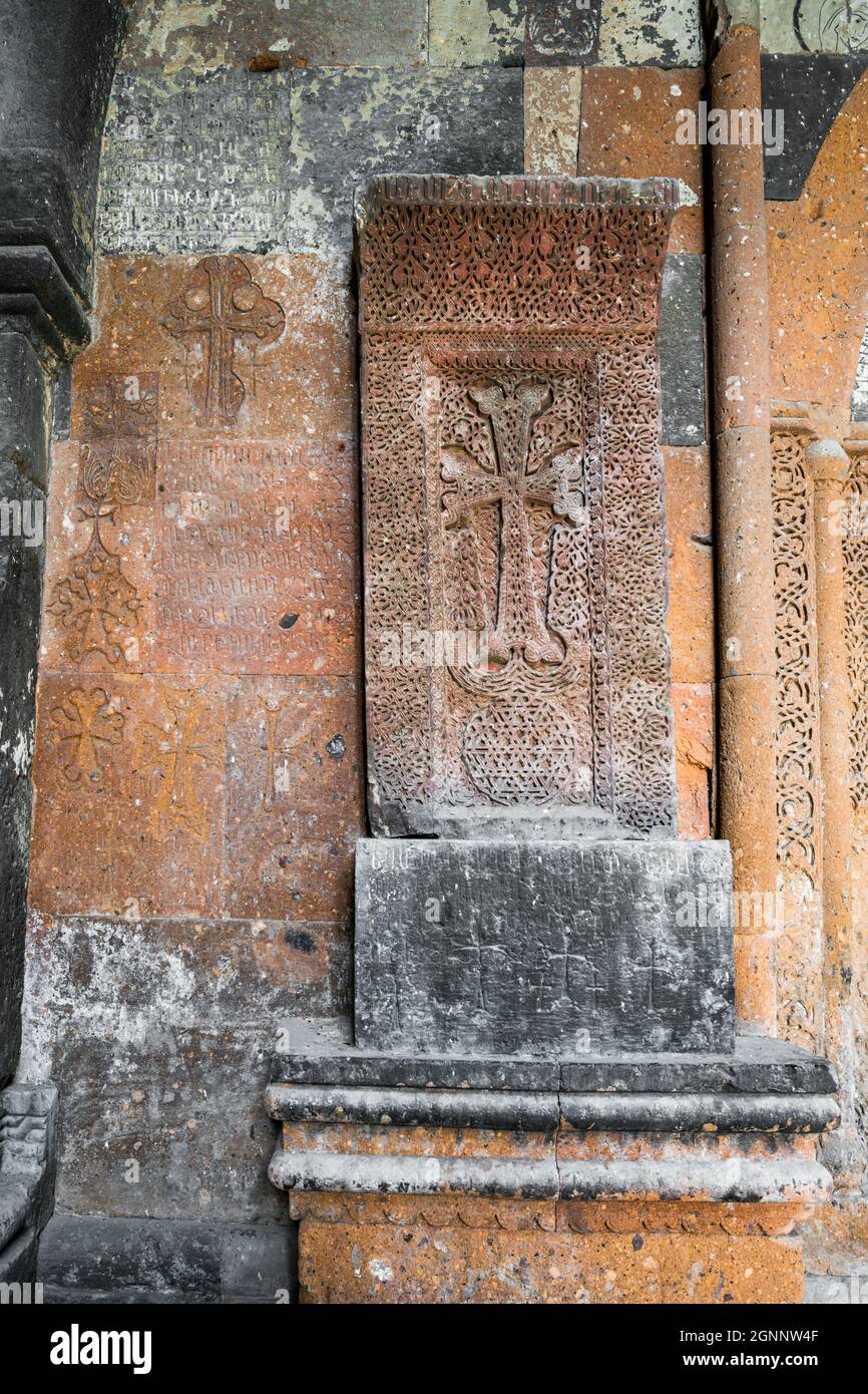 Interiorr von Gavit im Kloster Hovhannavank in der armenischen Provinz Aragatsotn Stockfoto