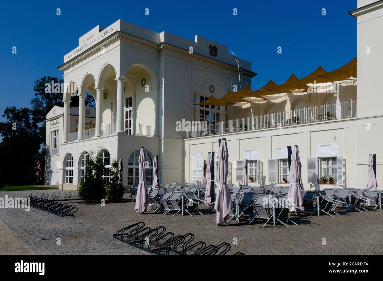 Grenzschloss Hranicni zamecek Hlohovec Lednice-Valtice-Gebiet UNESCO-Weltkulturerbe Mähren Tschechische Republik Stockfoto