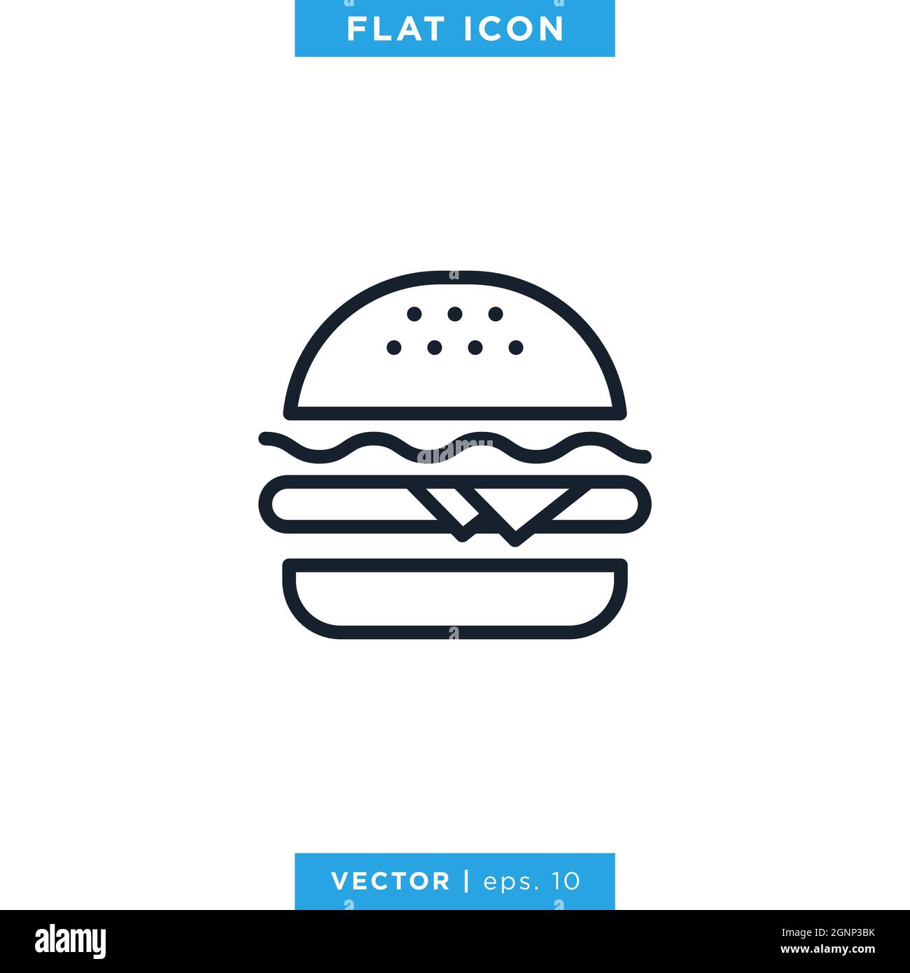 Design-Vorlage für Burger Icon Vektor Stock Illustration. Vektor eps 10. Stock Vektor