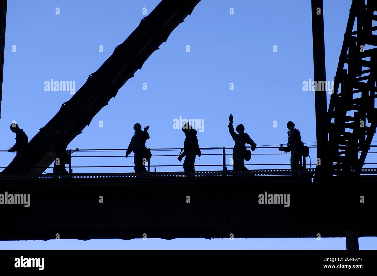 Touristen auf der Harbour Bridge, Australien, Sydney Stockfoto