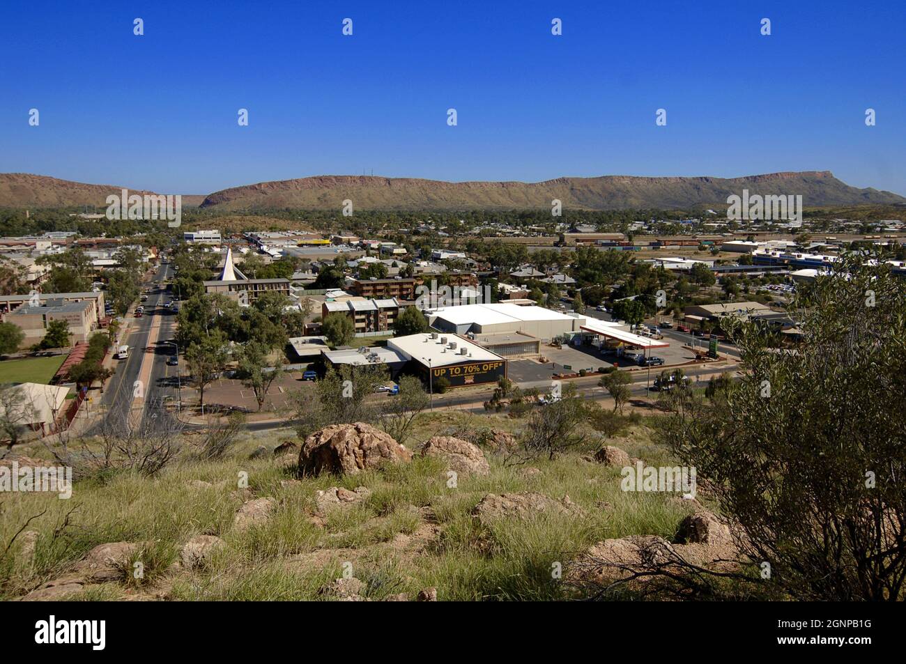 Blick auf Alice Springs, Deutschland, Alice Springs Stockfoto
