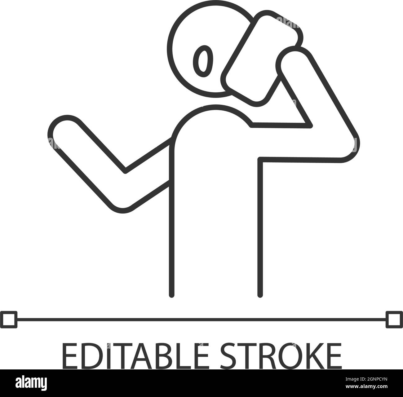 Sprechen Sie über das lineare Symbol des Telefons Stock Vektor