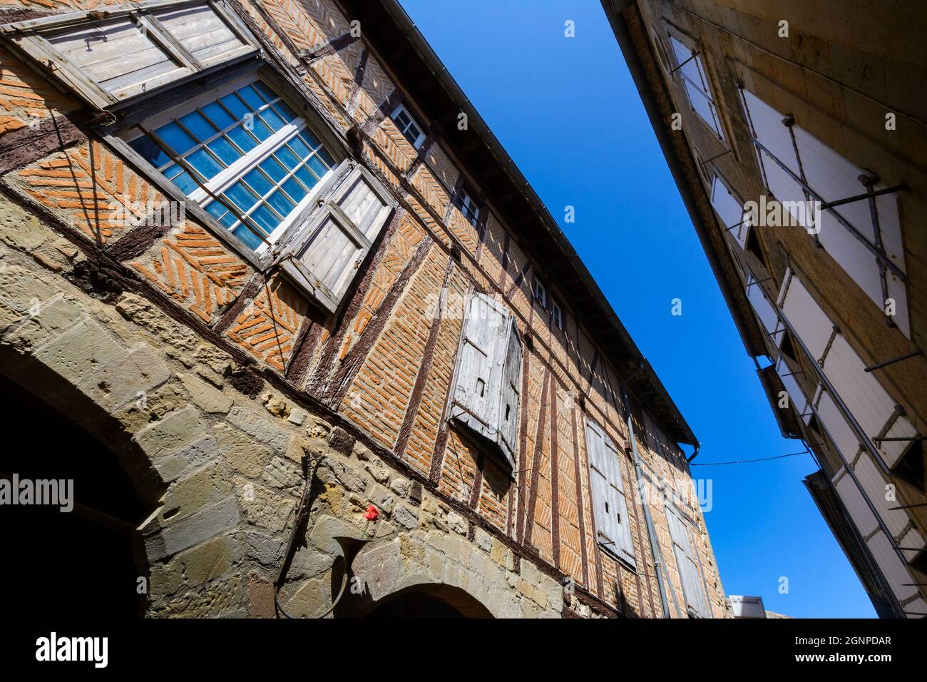 Architekturansicht in Lautrec Roads, Tarn, Frankreich Stockfoto