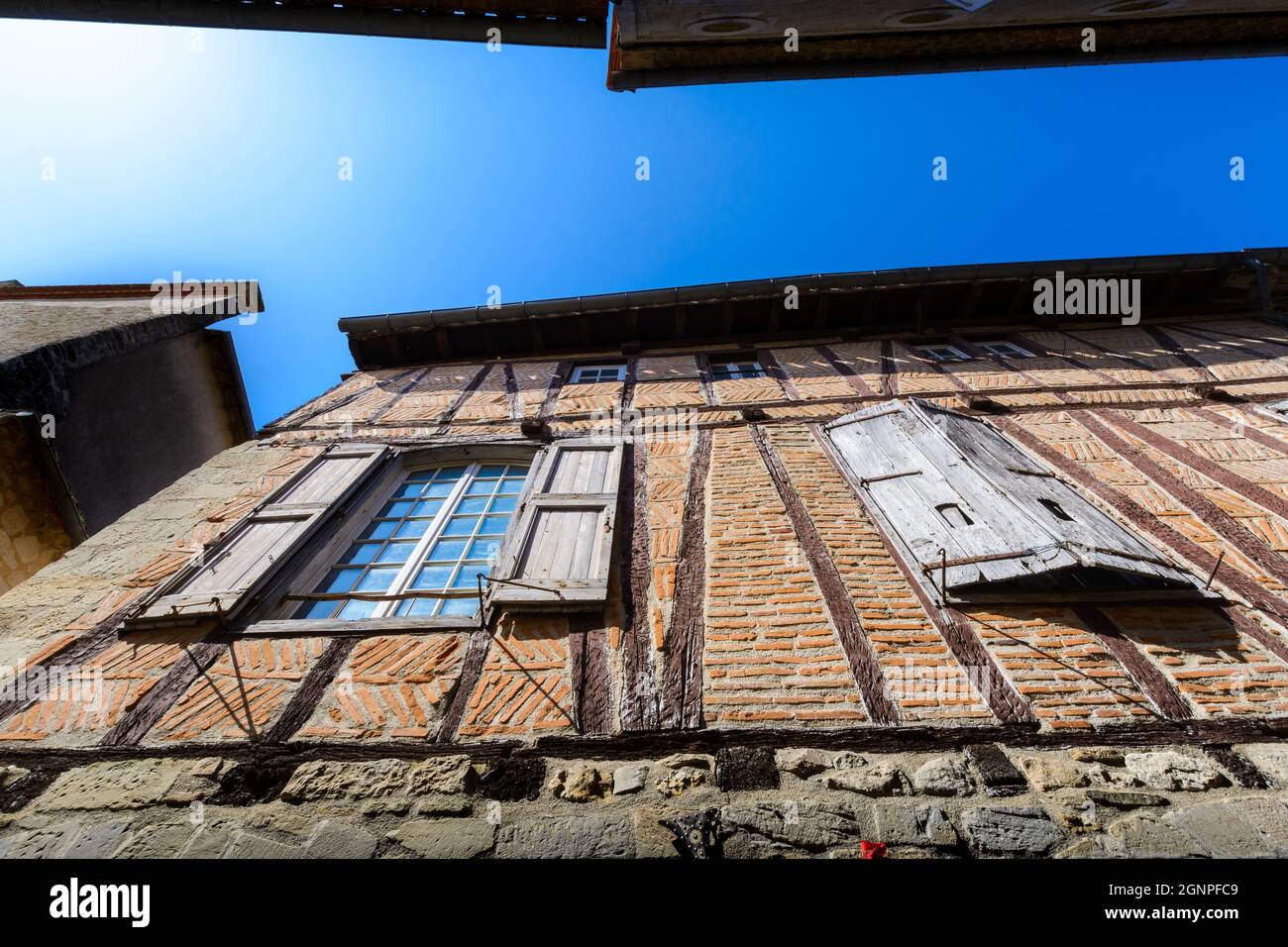 Architekturansicht in Lautrec Roads, Tarn, Frankreich Stockfoto