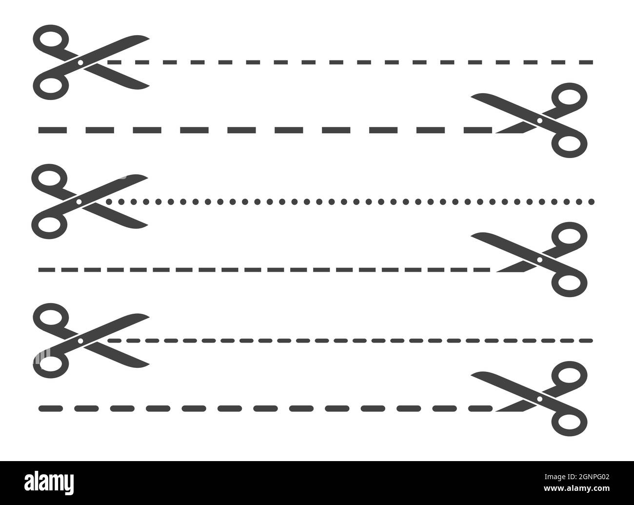 Gepunktete Linie schneiden.mit einer Schere Stock Vektor