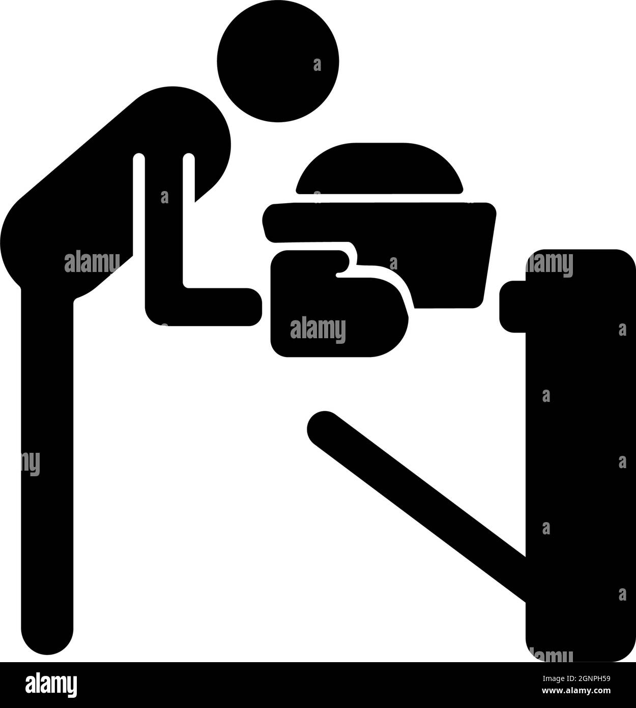 Schwarzes Glyphen-Symbol backen Stock Vektor