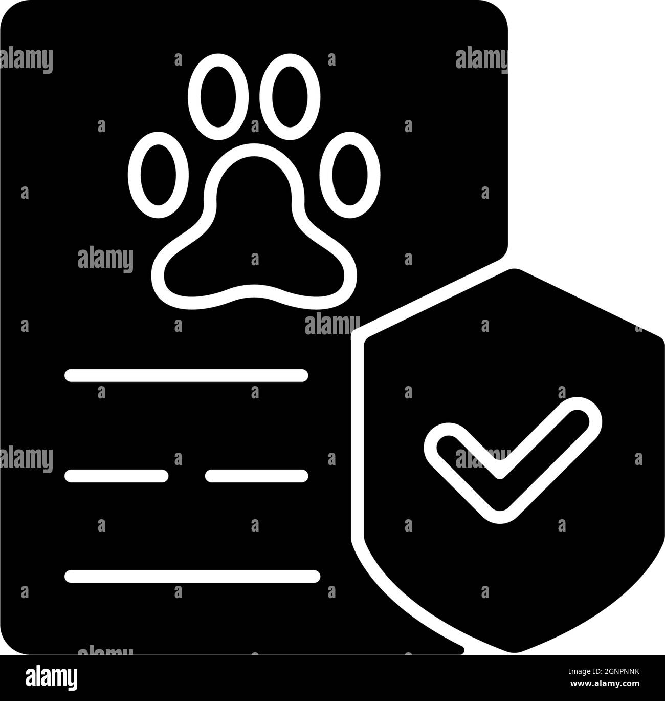 Tierversicherung schwarzes Glyphen-Symbol Stock Vektor
