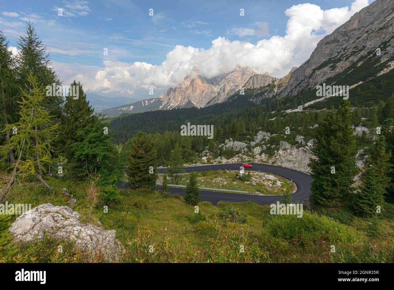 Passo Valparola, Belluno, Venetien, Dolomiten, Südtirol, Italien Stockfoto