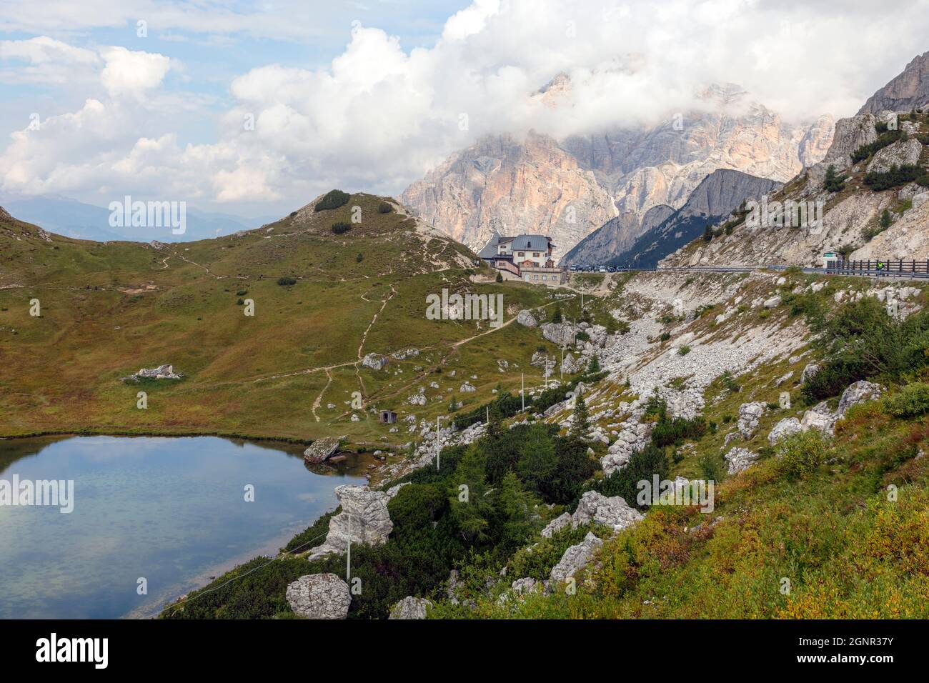Passo Valparola, Belluno, Venetien, Dolomiten, Südtirol, Italien Stockfoto